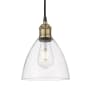 Innovations Lighting Edison Dome 8" Wide Mini Pendant Black Antique Brass / Clear