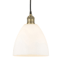 Innovations Lighting Edison Dome 9" Wide Mini Pendant Black Antique Brass / Matte White