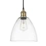 Innovations Lighting Edison Dome 9" Wide Mini Pendant Black Antique Brass / Clear