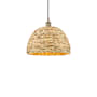Innovations Lighting Woven Rattan 16" Wide Pendant Black Antique Brass / Natural