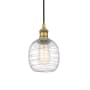Innovations Lighting Belfast 6" Wide Mini Pendant Brushed Brass / Deco Swirl