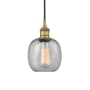 Innovations Lighting Belfast 6" Wide Mini Pendant Brushed Brass / Seedy