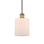 Innovations Lighting Cobbleskill 5" Wide Mini Pendant Brushed Brass / Matte White
