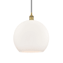 Innovations Lighting Athens 14" Wide Pendant Brushed Brass / Matte White