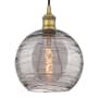 Innovations Lighting Athens Deco Swirl 10" Wide Cord-Hung Mini Pendant Brushed Brass / Light Smoke Deco Swirl
