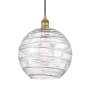 Innovations Lighting Athens 12" Wide Pendant Brushed Brass / Clear Deco Swirl