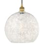 Innovations Lighting White Mouchette 14" Wide Cord-Hung Pendant Brushed Brass