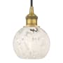 Innovations Lighting White Mouchette 6" Wide Cord-Hung Mini Pendant Brushed Brass