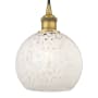 Innovations Lighting White Mouchette 8" Wide Cord-Hung Mini Pendant Brushed Brass