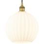 Innovations Lighting White Venetian 12" Wide Cord-Hung Pendant Brushed Brass