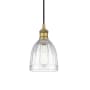 Innovations Lighting Brookfield 6" Wide Mini Pendant Brushed Brass / Clear