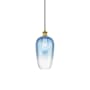 Innovations Lighting Brookhaven Flute 7" Wide Mini Pendant Brushed Brass / Sapphire Blue