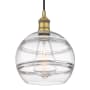 Innovations Lighting Rochester 10" Wide Cord-Hung Mini Pendant Brushed Brass / Clear