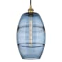 Innovations Lighting Vaz 10" Wide Cord-Hung Mini Pendant Brushed Brass / Princess Blue