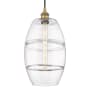 Innovations Lighting Vaz 10" Wide Cord-Hung Mini Pendant Brushed Brass / Clear
