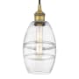 Innovations Lighting Vaz 6" Wide Cord-Hung Mini Pendant Brushed Brass / Clear