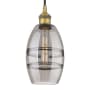 Innovations Lighting Vaz 6" Wide Cord-Hung Mini Pendant Brushed Brass / Light Smoke