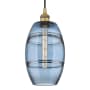 Innovations Lighting Vaz 8" Wide Cord-Hung Mini Pendant Brushed Brass / Princess Blue