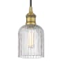 Innovations Lighting Bridal Veil 5" Wide Cord-Hung Mini Pendant Brushed Brass