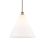 Innovations Lighting Edison Cone 16" Wide Pendant Brushed Brass / Matte White