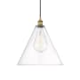 Innovations Lighting Edison Cone 16" Wide Pendant Brushed Brass / Clear
