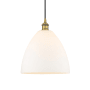 Innovations Lighting Edison Dome 12" Wide Pendant Brushed Brass / Matte White