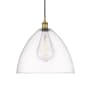 Innovations Lighting Edison Dome 16" Wide Pendant Brushed Brass / Clear