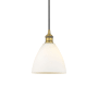 Innovations Lighting Edison 8" Wide Mini Pendant Brushed Brass / Matte White