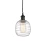 Innovations Lighting Belfast 6" Wide Mini Pendant Matte Black / Deco Swirl