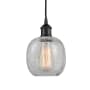 Innovations Lighting Belfast 6" Wide Mini Pendant Matte Black / Clear Crackle