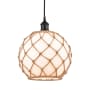 Innovations Lighting Farmhouse 10" Wide Pendant Matte Black / White Glass / Brown Rope