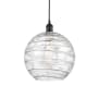 Innovations Lighting Athens 12" Wide Pendant Matte Black / Clear Deco Swirl