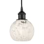 Innovations Lighting White Mouchette 6" Wide Cord-Hung Mini Pendant Matte Black