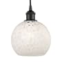 Innovations Lighting White Mouchette 8" Wide Cord-Hung Mini Pendant Matte Black