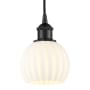 Innovations Lighting White Venetian 6" Wide Cord-Hung Mini Pendant Matte Black