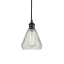 Innovations Lighting Conesus 6" Wide Mini Pendant Matte Black / Clear Crackle