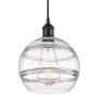 Innovations Lighting Rochester 10" Wide Cord-Hung Mini Pendant Matte Black / Clear