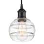 Innovations Lighting Rochester 6" Wide Cord-Hung Mini Pendant Matte Black / Clear