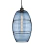 Innovations Lighting Vaz 10" Wide Cord-Hung Mini Pendant Matte Black / Princess Blue