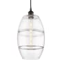 Innovations Lighting Vaz 10" Wide Cord-Hung Mini Pendant Matte Black / Clear