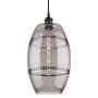 Innovations Lighting Vaz 10" Wide Cord-Hung Mini Pendant Matte Black / Light Smoke