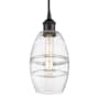 Innovations Lighting Vaz 6" Wide Cord-Hung Mini Pendant Matte Black / Clear