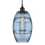 Innovations Lighting Vaz 8" Wide Cord-Hung Mini Pendant Matte Black / Princess Blue