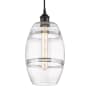 Innovations Lighting Vaz 8" Wide Cord-Hung Mini Pendant Matte Black / Clear
