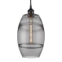 Innovations Lighting Vaz 8" Wide Cord-Hung Mini Pendant Matte Black / Light Smoke