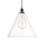 Innovations Lighting Edison Cone 16" Wide Pendant Matte Black / Clear