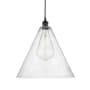Innovations Lighting Edison Cone 16" Wide Pendant Matte Black / Seedy