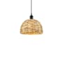 Innovations Lighting Woven Rattan 12" Wide Pendant Matte Black / Natural