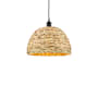 Innovations Lighting Woven Rattan 16" Wide Pendant Matte Black / Natural