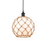 Innovations Lighting Farmhouse 10" Wide Pendant Oil Rubbed Bronze / White Glass with Brown Rope